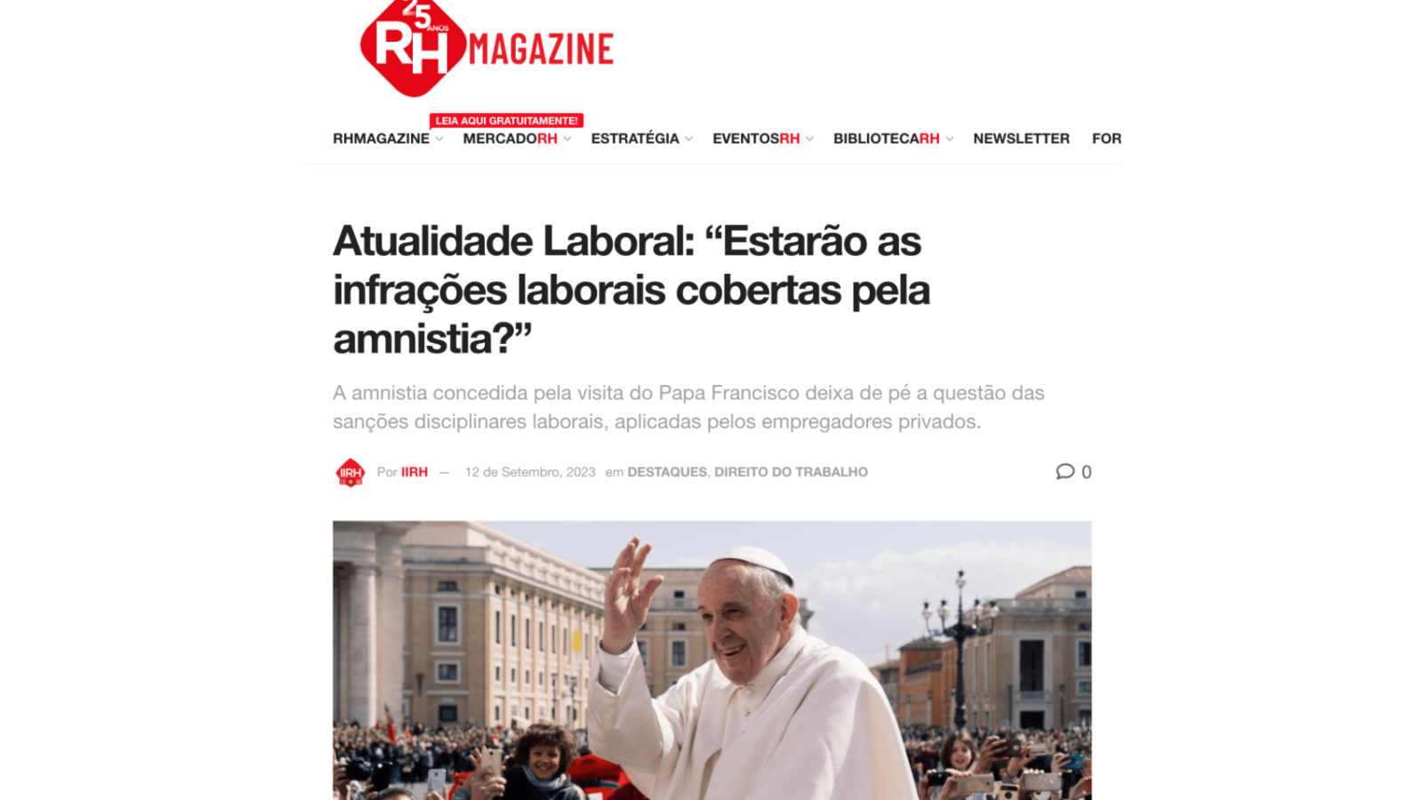 Atualidade Laboral: “Estarão as infrações laborais cobertas pela amnistia?”