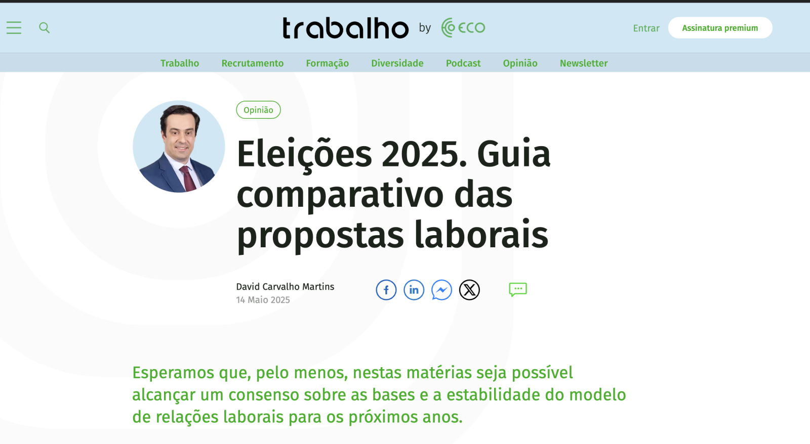 Eleições 2025. Guia comparativo das propostas laborais